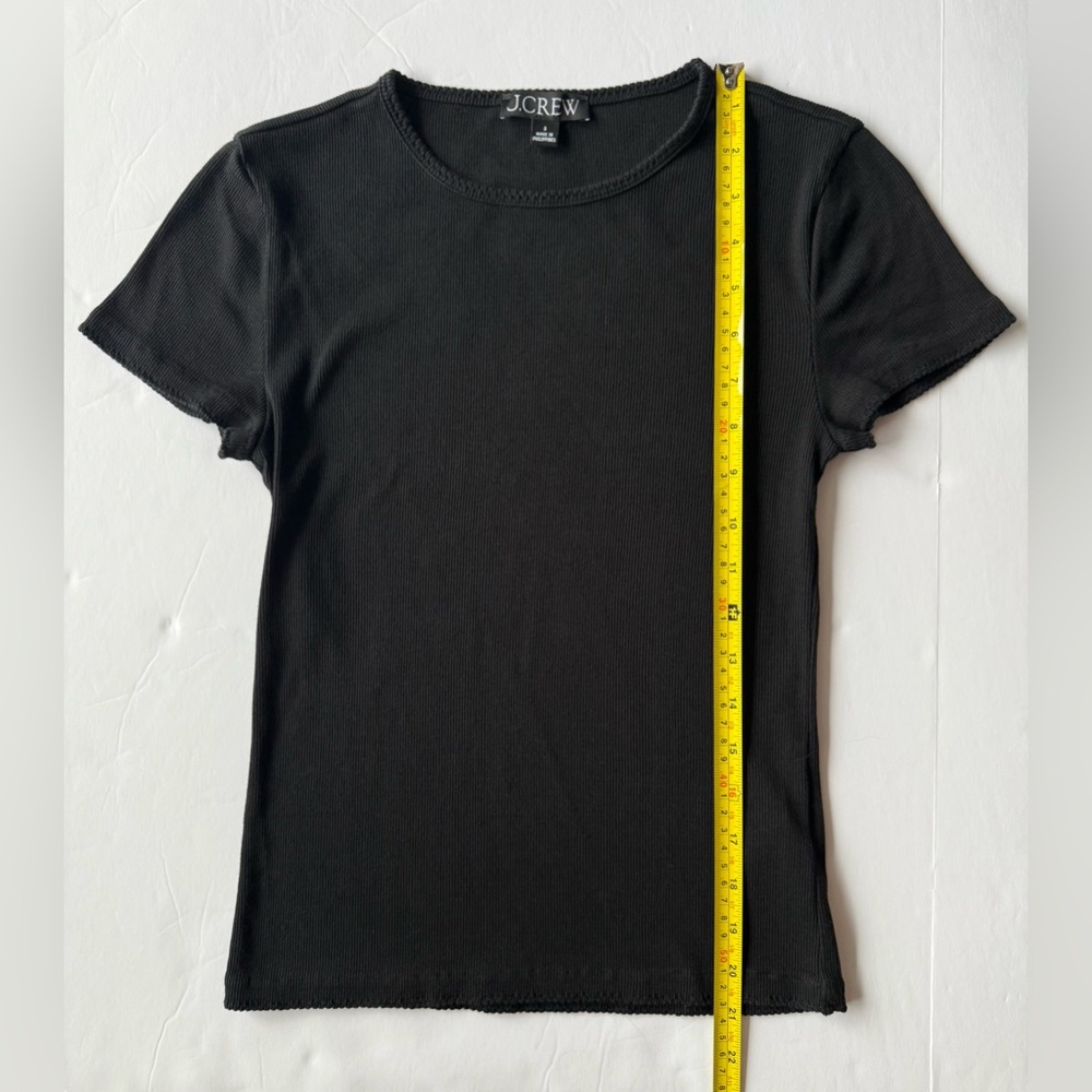 J. Crew Fine Rib Short-Sleeve T-Shirt Black Size S - Picture 4 of 9